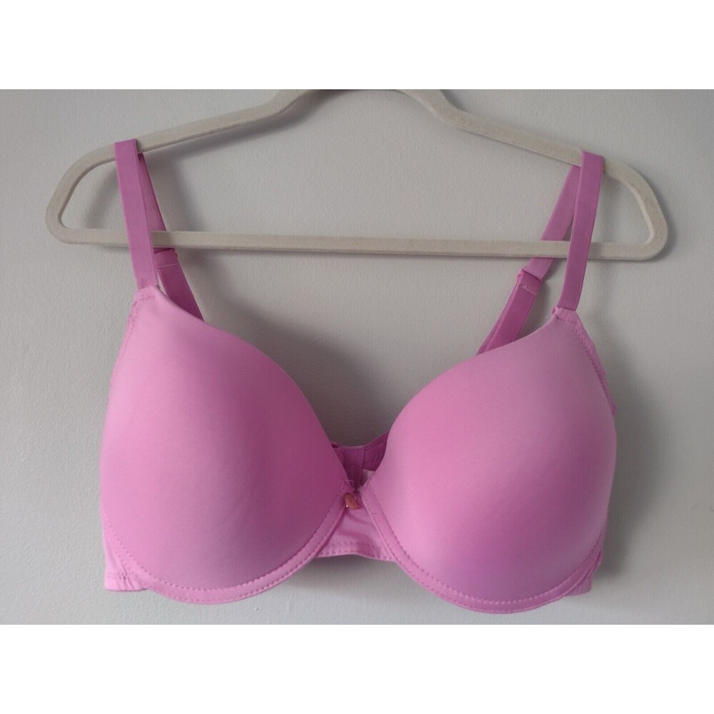 Juicy Couture Padded Bra Bright Pink 36D Style 7805-16 Heart Charm Smooth Barbie